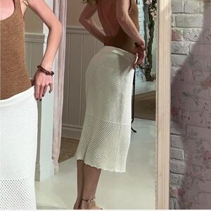 Aritzia cream knit skirt